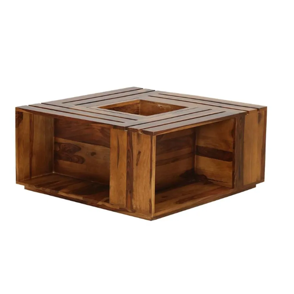 Handcrafted Sheesham Wooden Storage Centre Table