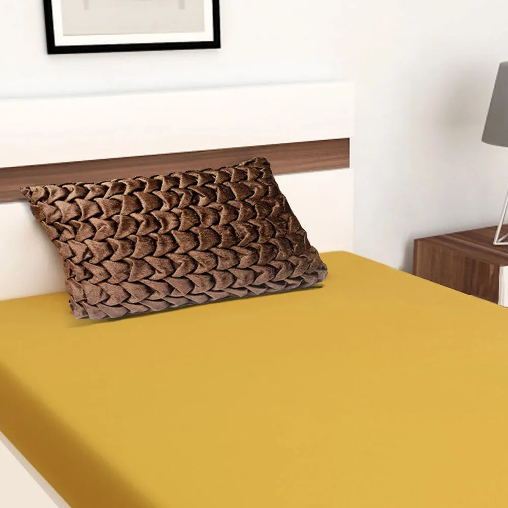 Handcrafted Smoking Velvet Brown Cushion Cover With Filler