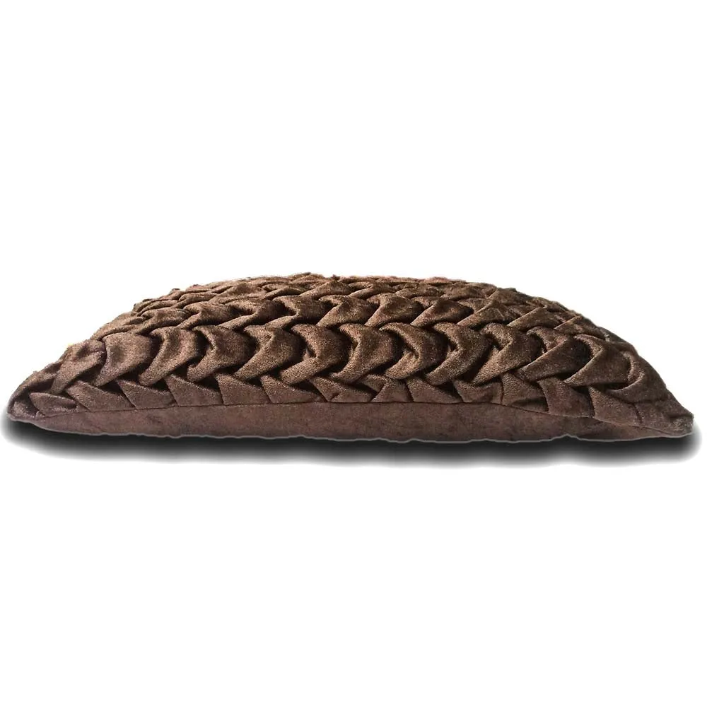 Handcrafted Smoking Velvet Brown Cushion Cover With Filler