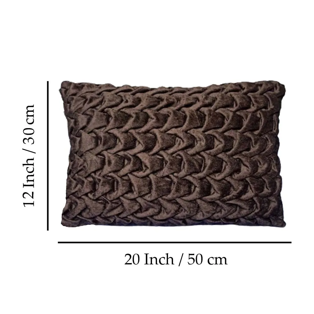 Handcrafted Smoking Velvet Brown Cushion Cover With Filler