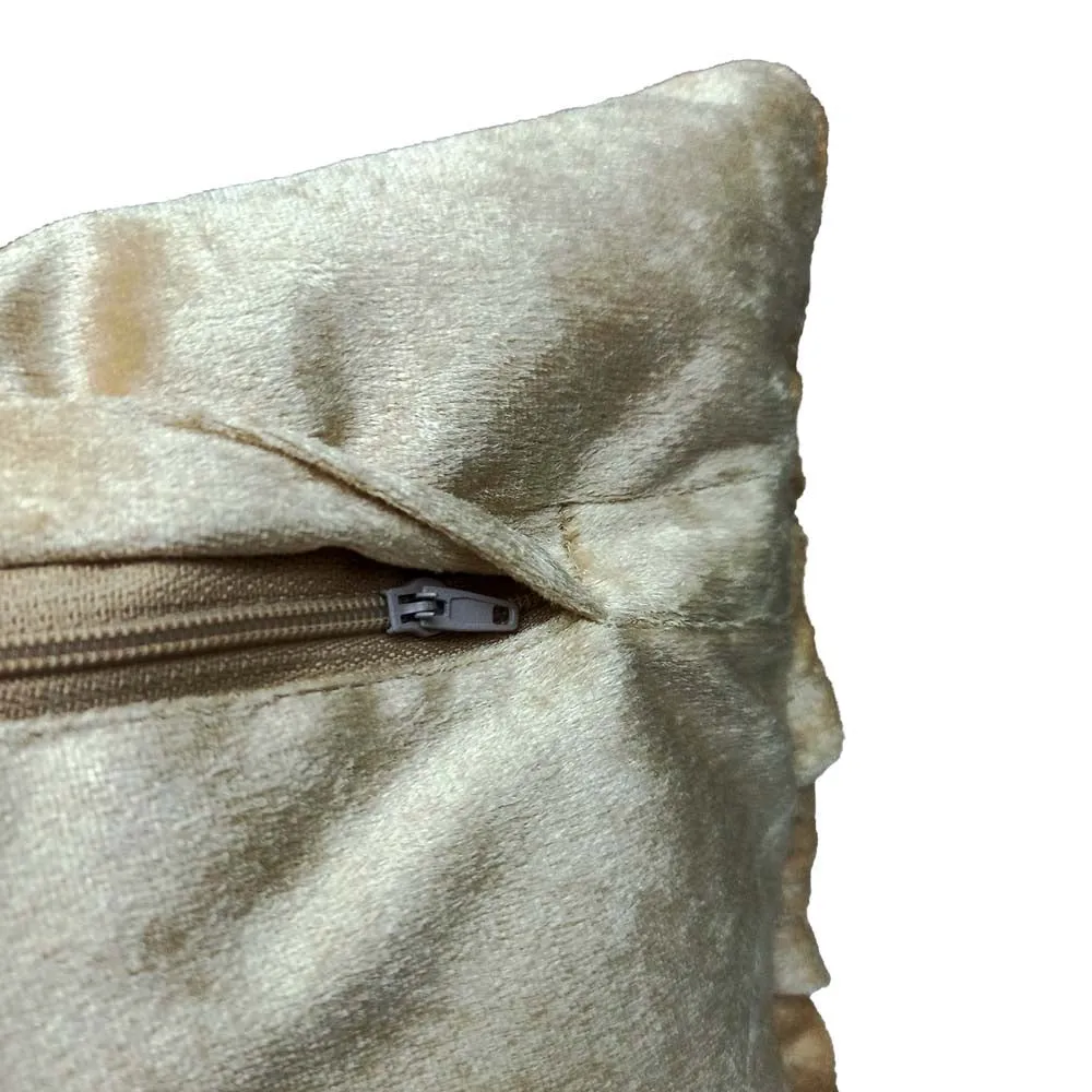 Handcrafted Smoking Velvet Gold Cushion Cover With Filler