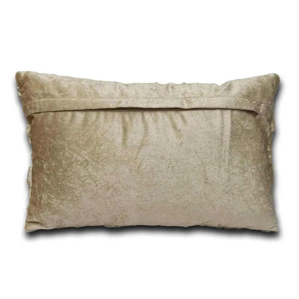 Handcrafted Smoking Velvet Gold Cushion Cover With Filler