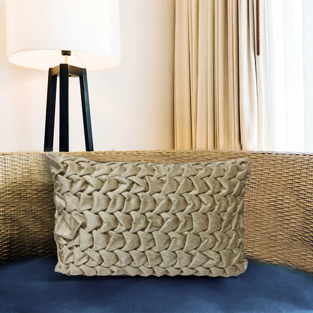 Handcrafted Smoking Velvet Gold Cushion Cover With Filler