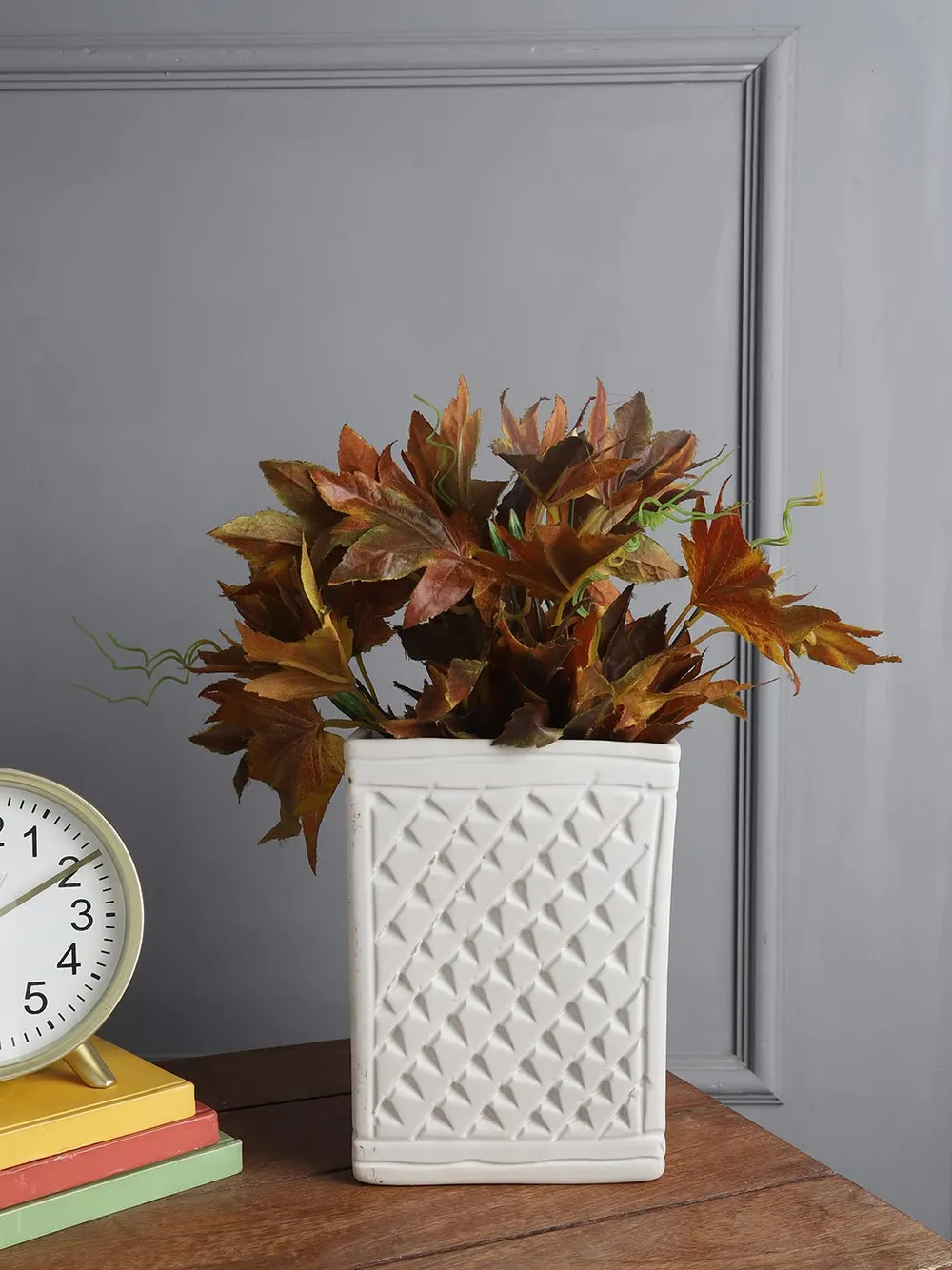 Handcrafted Textured White Ceramic Planter