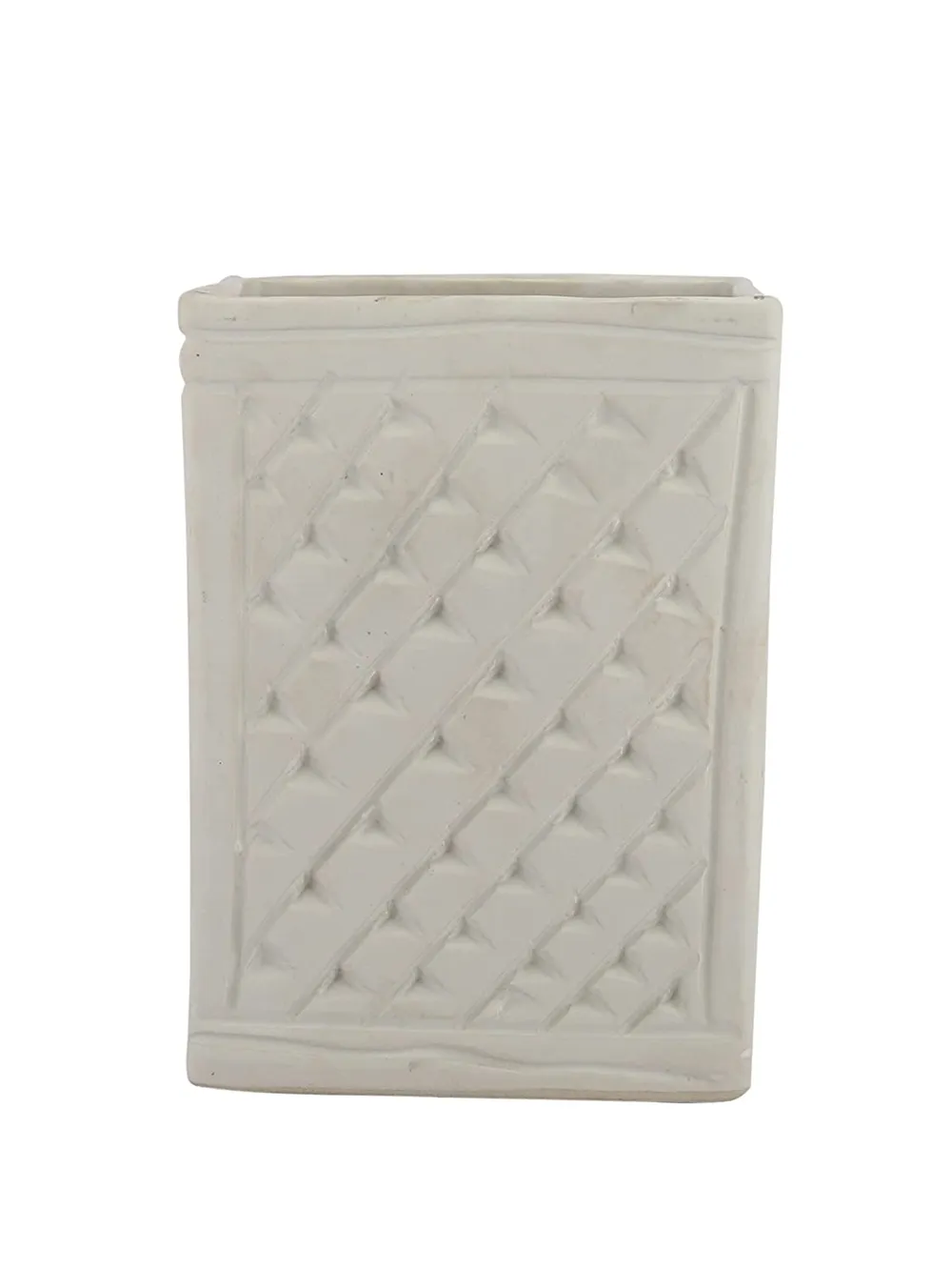 Handcrafted Textured White Ceramic Planter