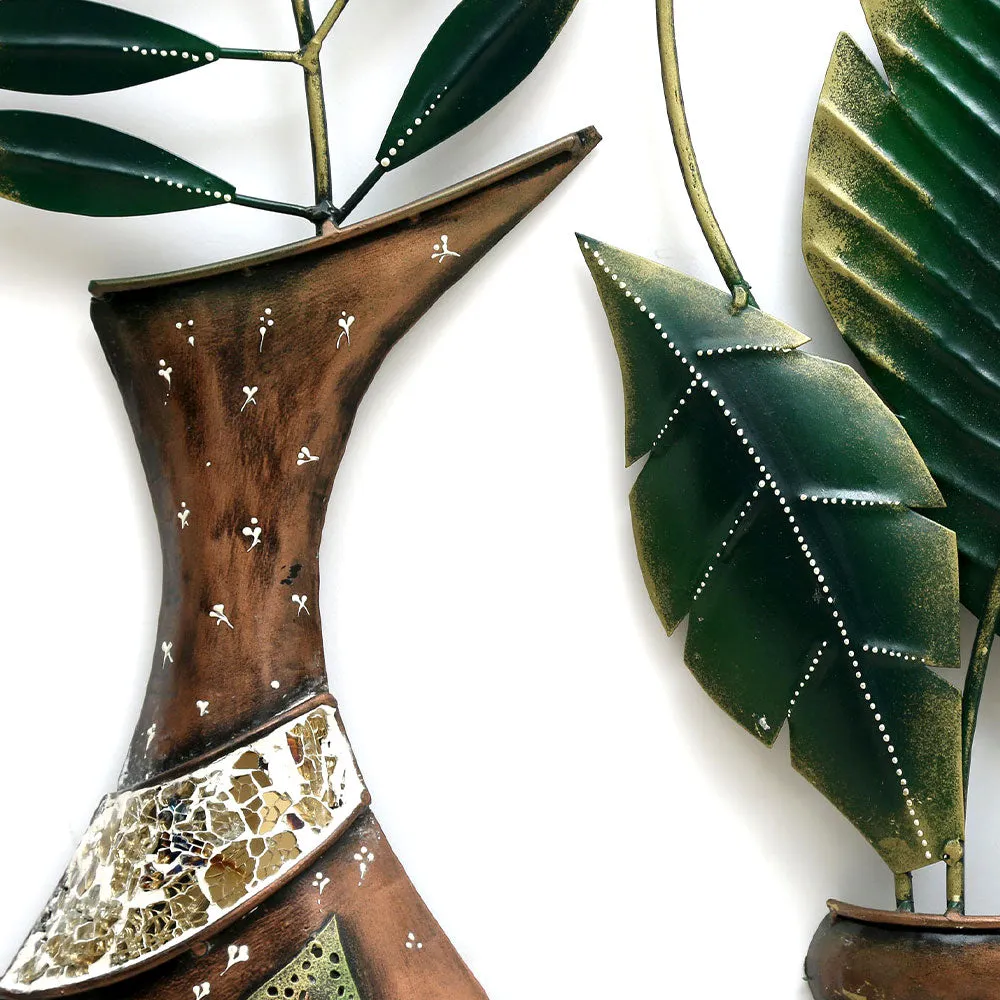 Handcrafted Vases In A Frame Metal Wall Decor