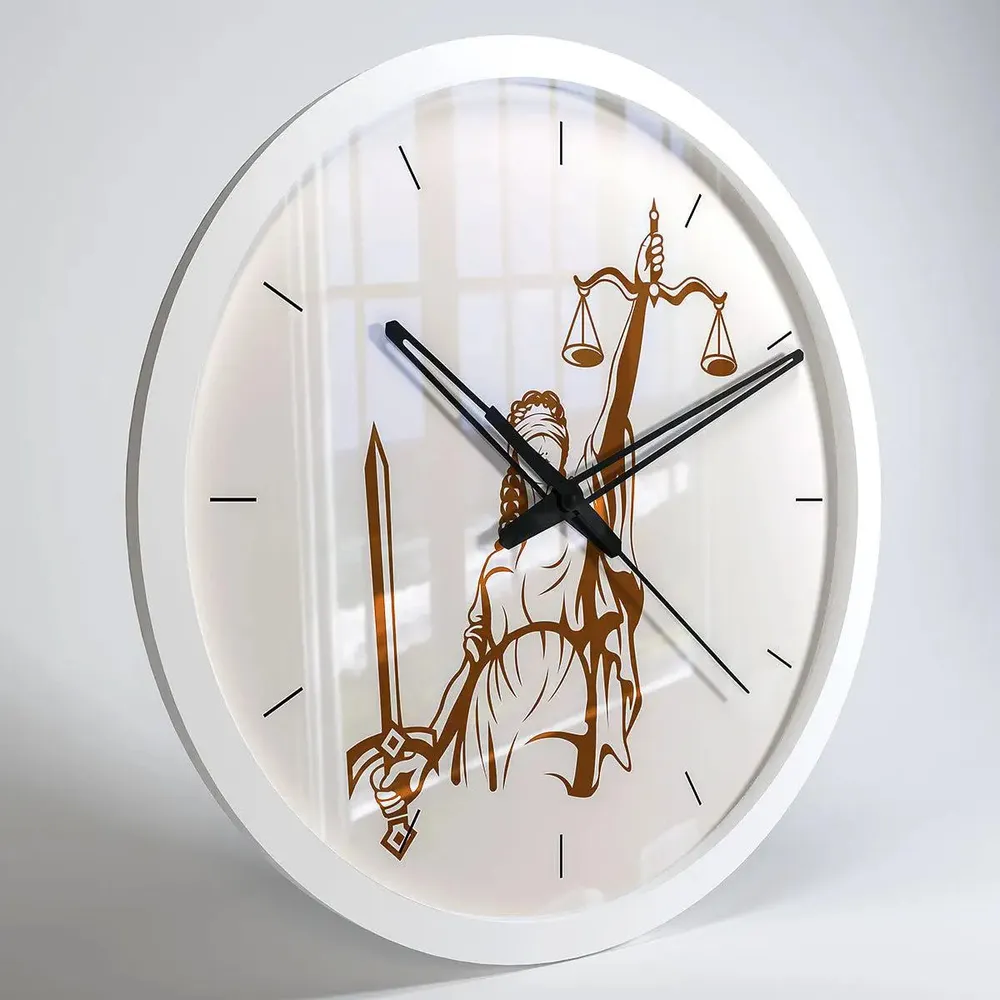 Handcrafted Wall Clock for Lawyer's Office Black