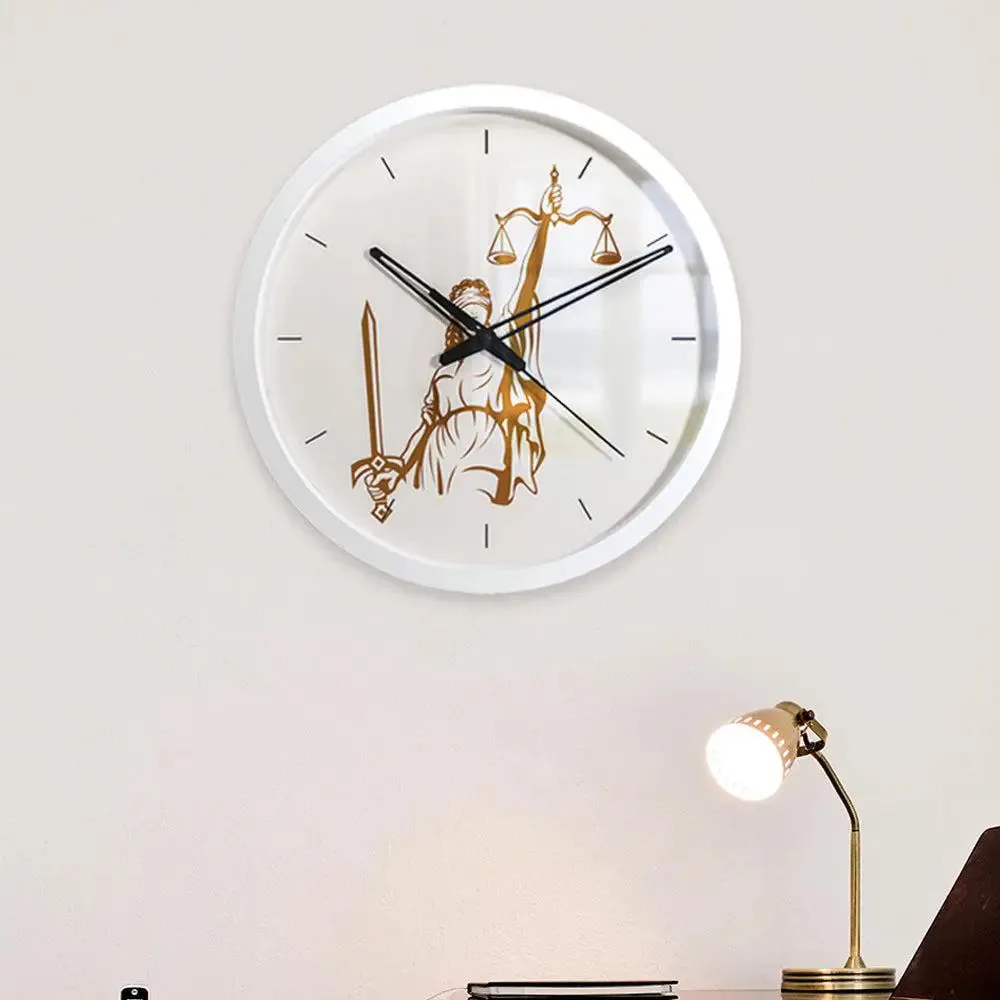 Handcrafted Wall Clock for Lawyer's Office Black