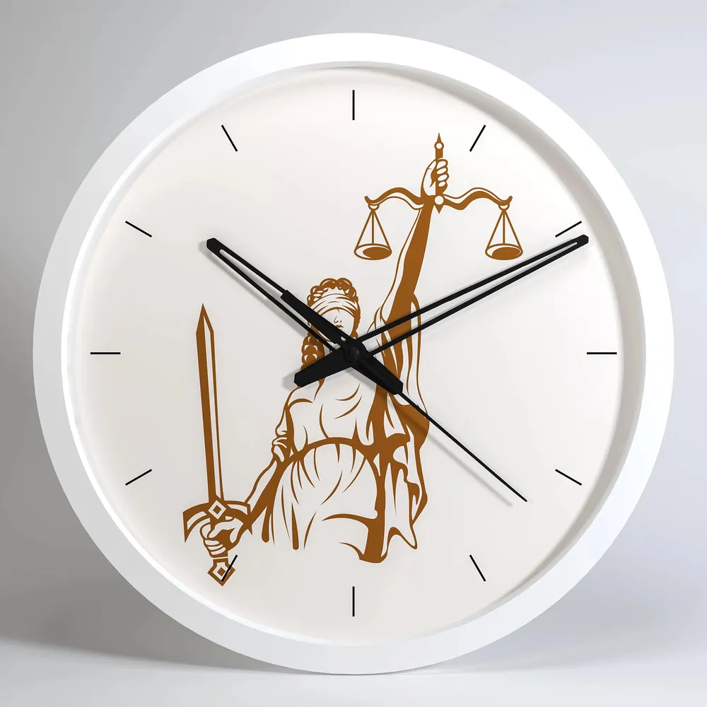 Handcrafted Wall Clock for Lawyer's Office Black