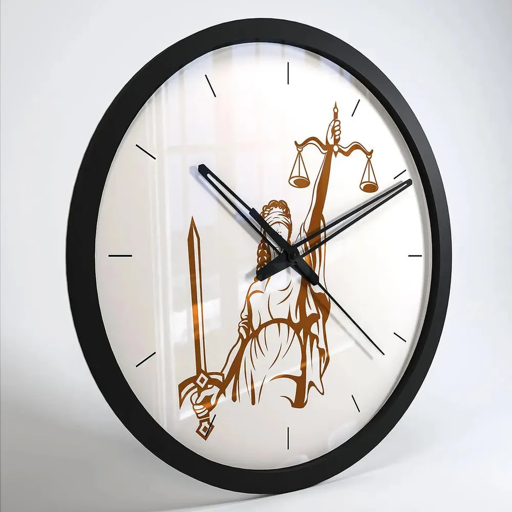 Handcrafted Wall Clock for Lawyer's Office Black