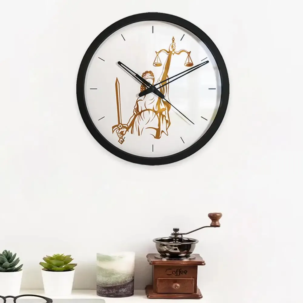 Handcrafted Wall Clock for Lawyer's Office Black