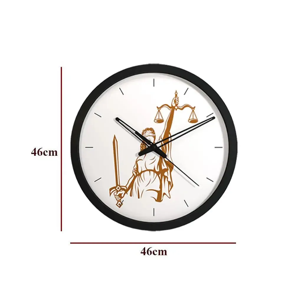 Handcrafted Wall Clock for Lawyer's Office Black