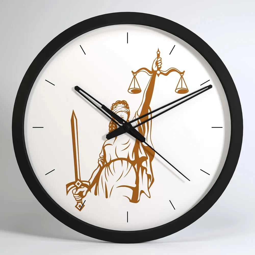 Handcrafted Wall Clock for Lawyer's Office Black