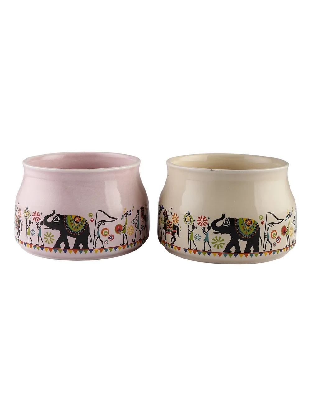 Handmade Ceramic Multicolor Camel Designer Kettle Set Of 10