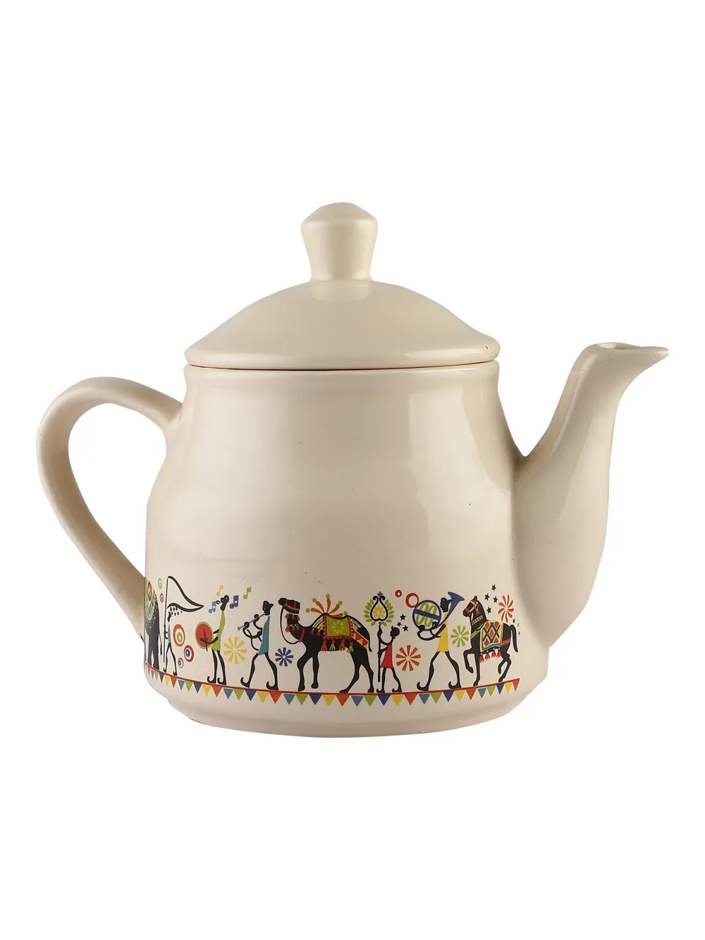 Handmade Ceramic Multicolor Camel Designer Kettle Set Of 10