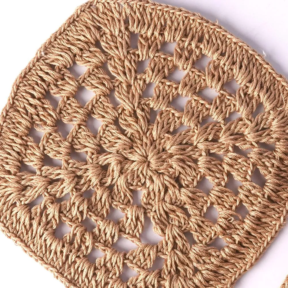 Handmade Crochet Table Coasters Set of 6 ~ Taupe