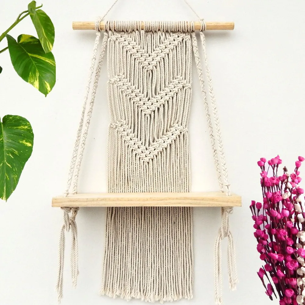 Handmade Designer Boho Wall Hanging Shelf