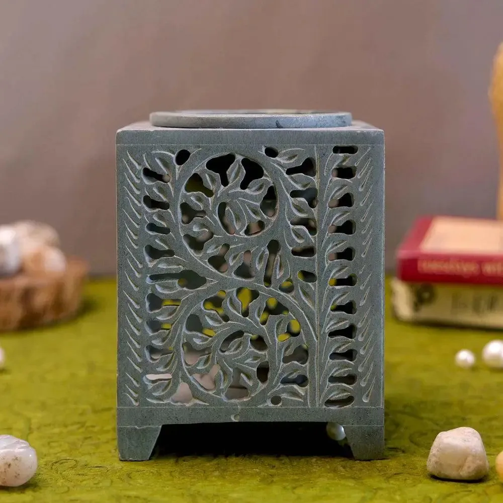 Handmade Grey Paleva Stone Embossed Oil Diffuser