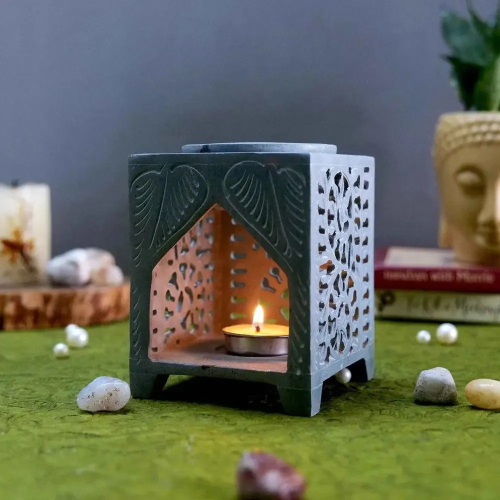 Handmade Grey Paleva Stone Embossed Oil Diffuser