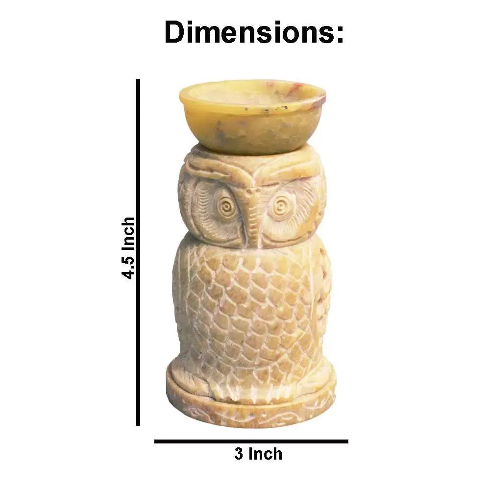 Handmade Owl-Shaped Soapstone Oil Diffuser