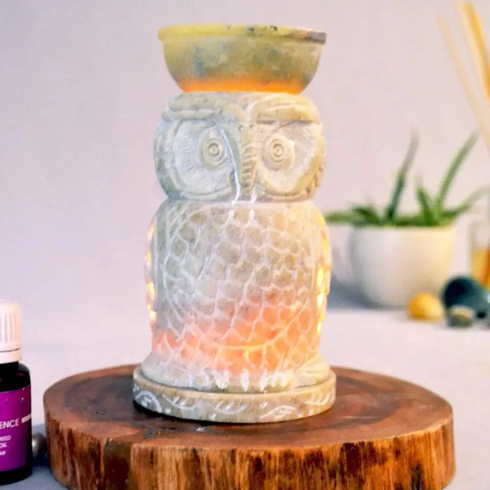 Handmade Owl-Shaped Soapstone Oil Diffuser