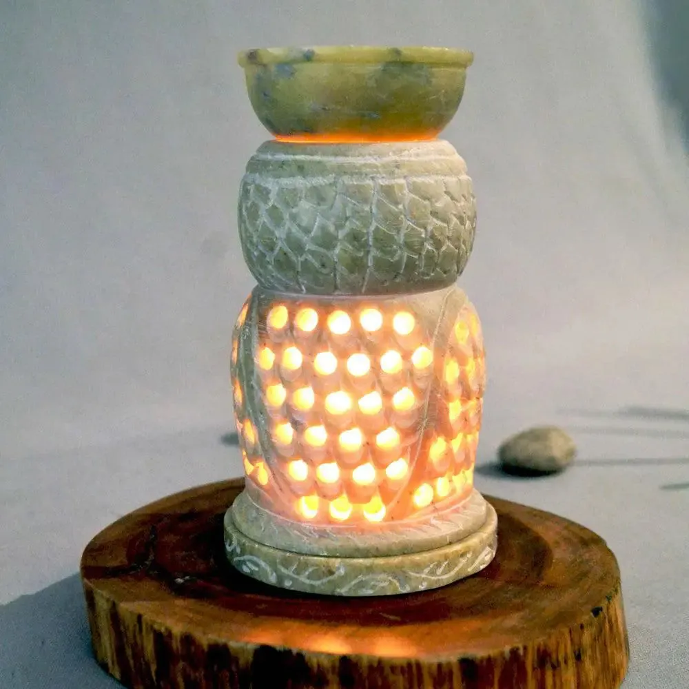 Handmade Owl-Shaped Soapstone Oil Diffuser