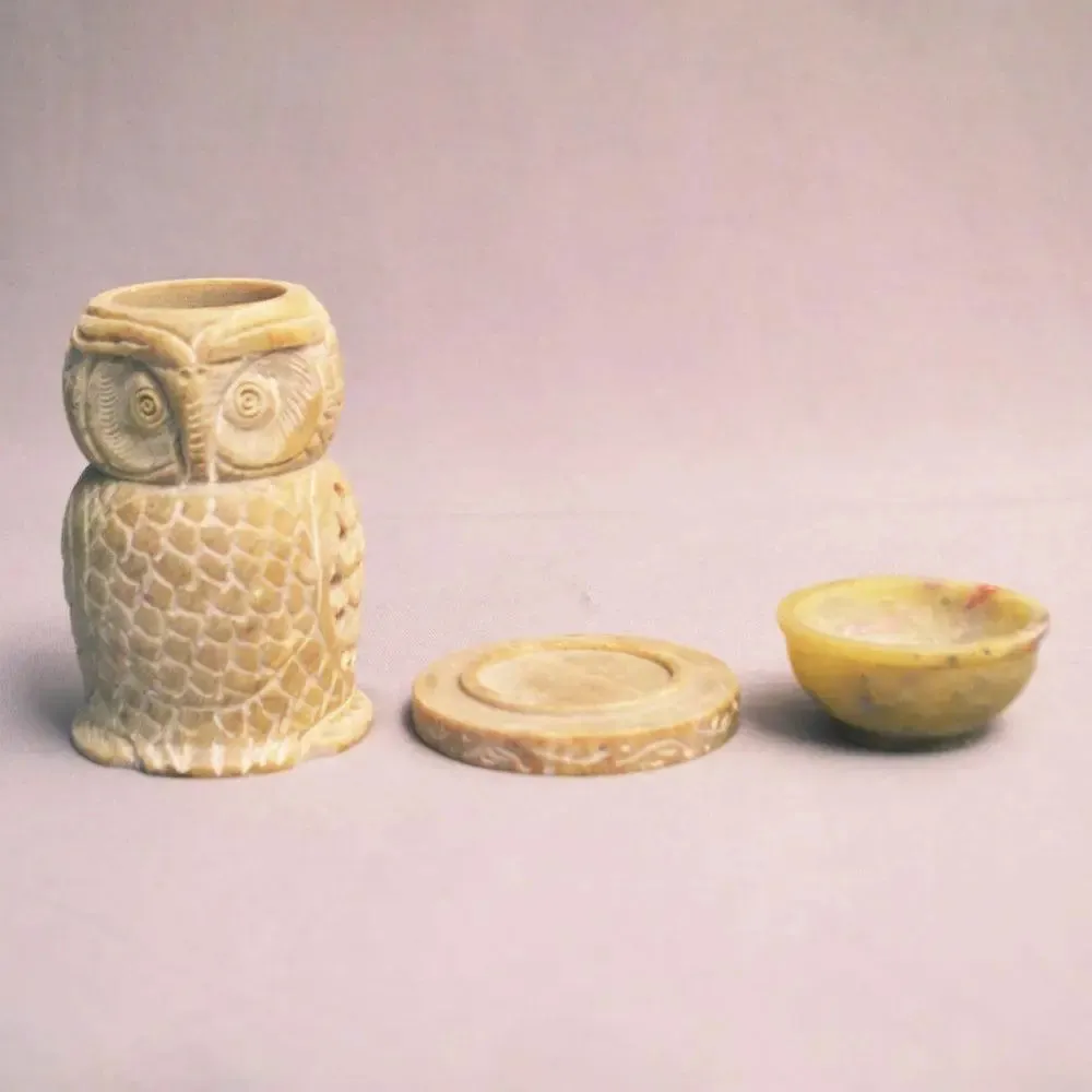 Handmade Owl-Shaped Soapstone Oil Diffuser