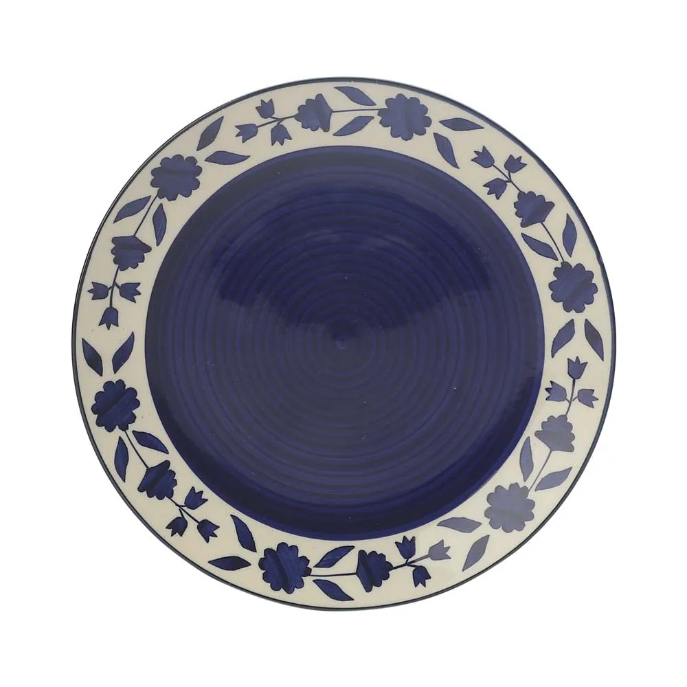 Handpainted Blue Serving Plate with Serving Bowl Dinnerware Set