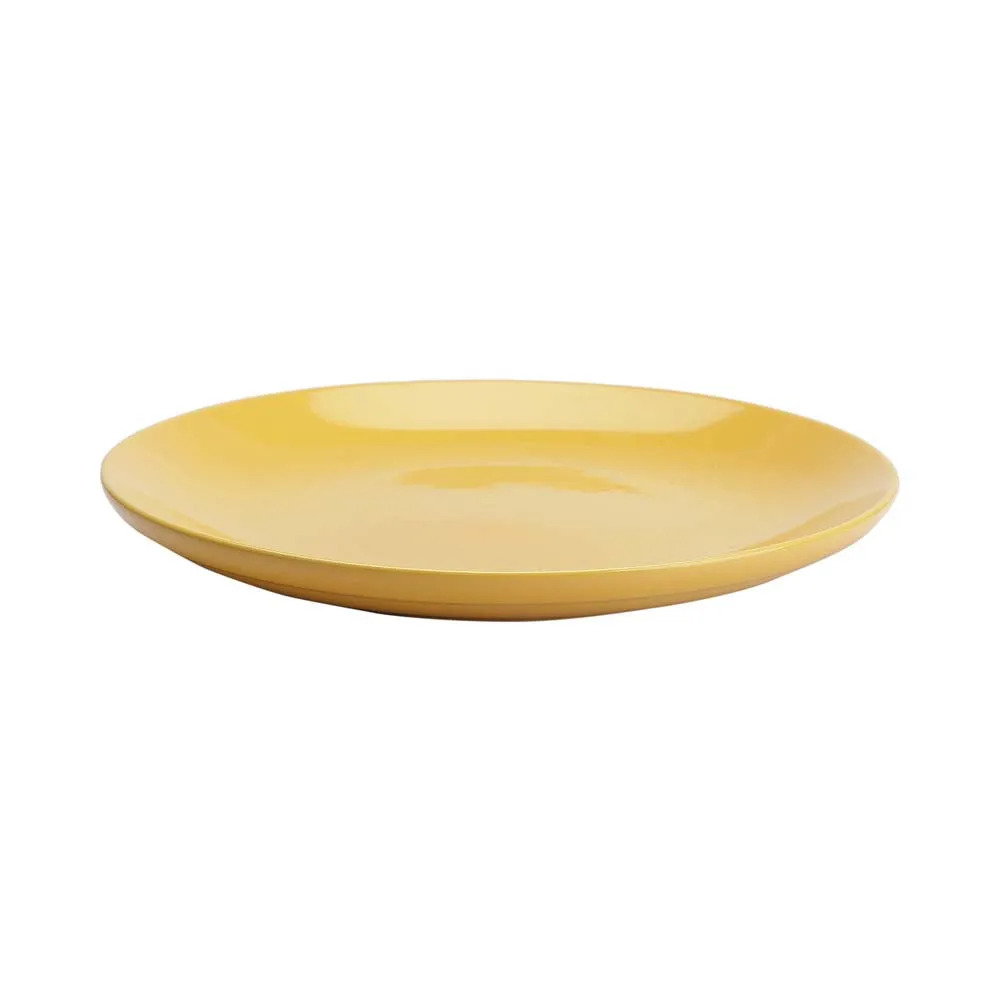 Handpainted Ceramic Yellow Dinner Plates Set Of 2