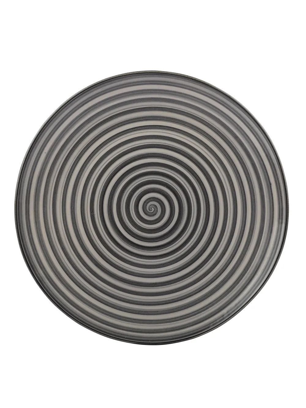 Handpainted Grey Ceramic Dinner Plates Set Of 2