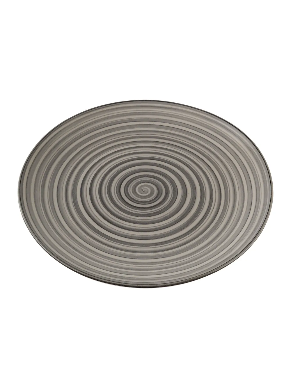Handpainted Grey Ceramic Dinner Plates Set Of 2