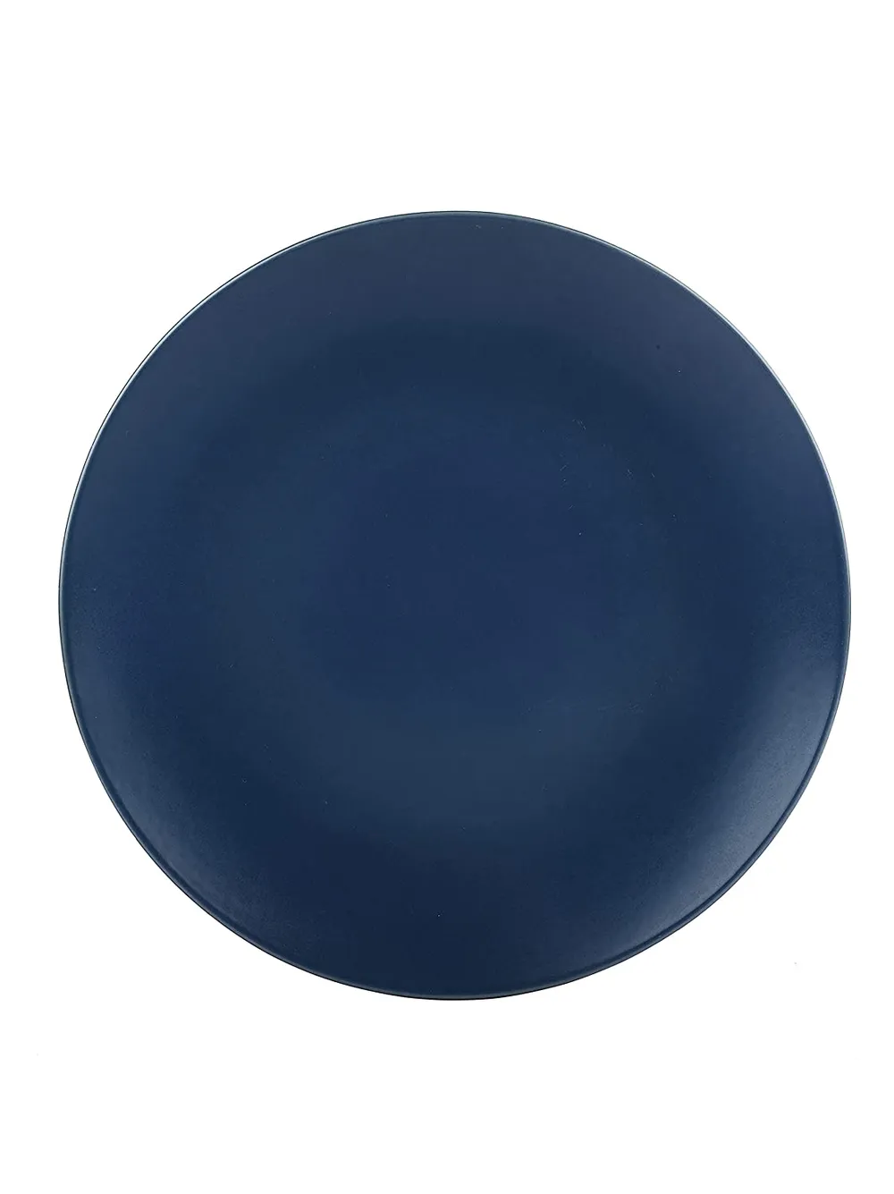Handpainted Matte Black Ceramic Dinner Plates Set Of 2