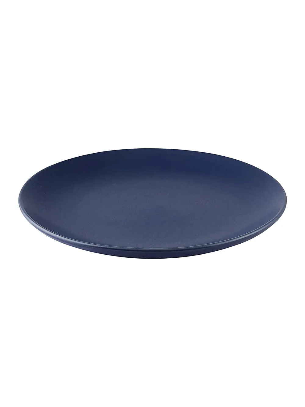 Handpainted Matte Black Ceramic Dinner Plates Set Of 2