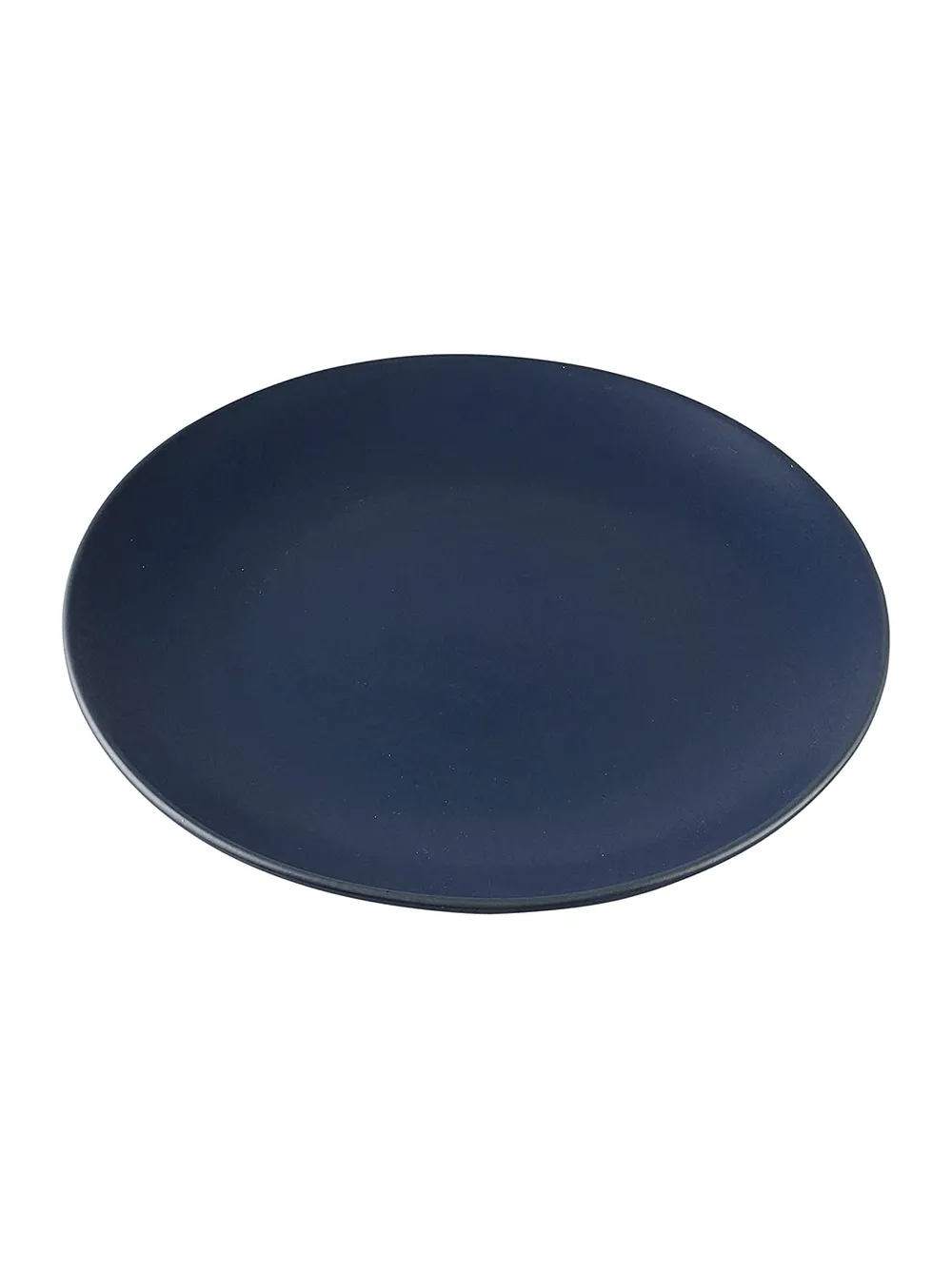 Handpainted Matte Black Ceramic Dinner Plates Set Of 2