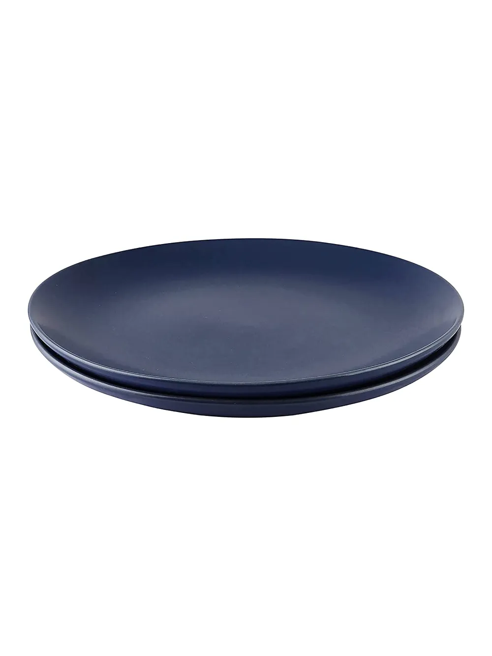 Handpainted Matte Black Ceramic Dinner Plates Set Of 2