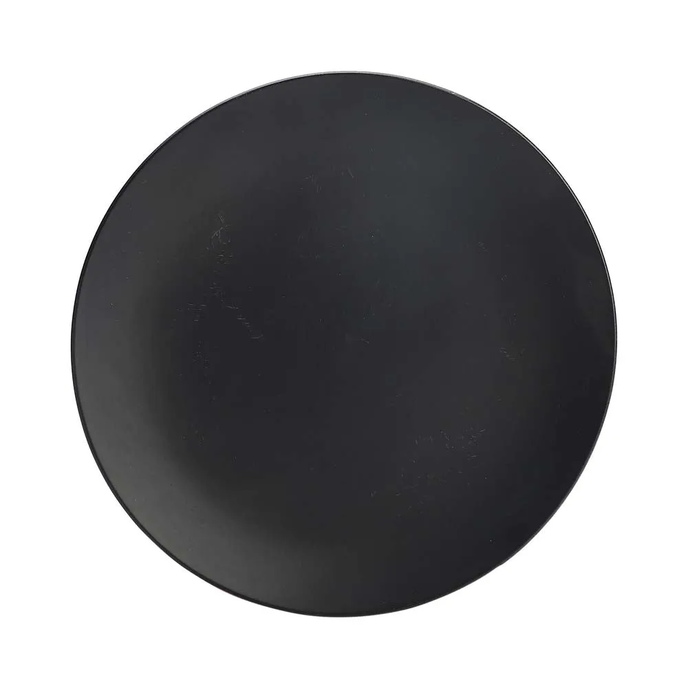 Handpainted Matte Black Ceramic Dinner Plates Set Of 2