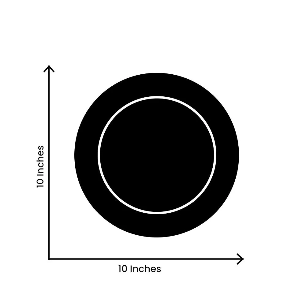 Handpainted Matte Black Ceramic Dinner Plates Set Of 2