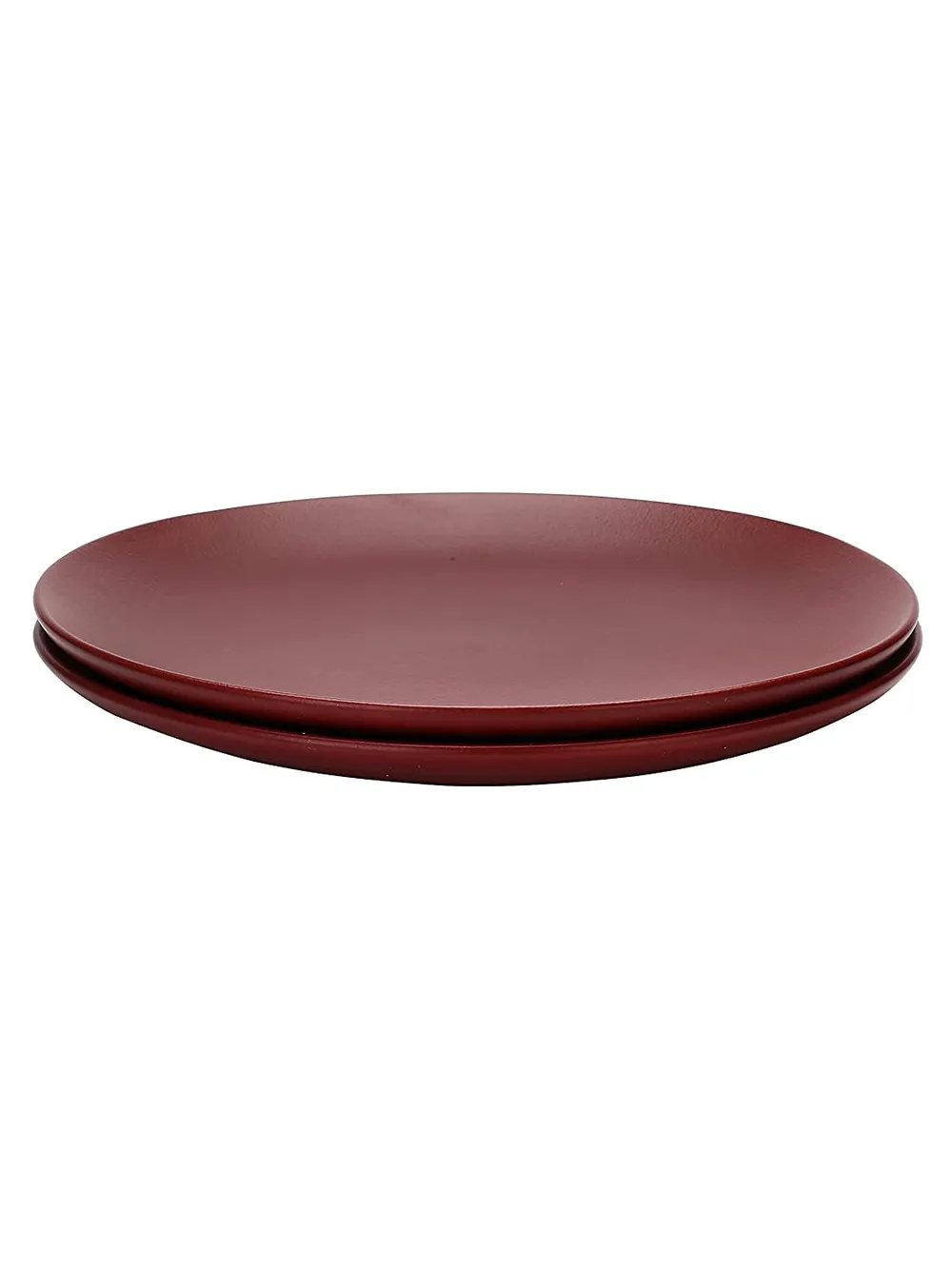 Handpainted Matte Magenta Ceramic Dinner Plates Set Of 2