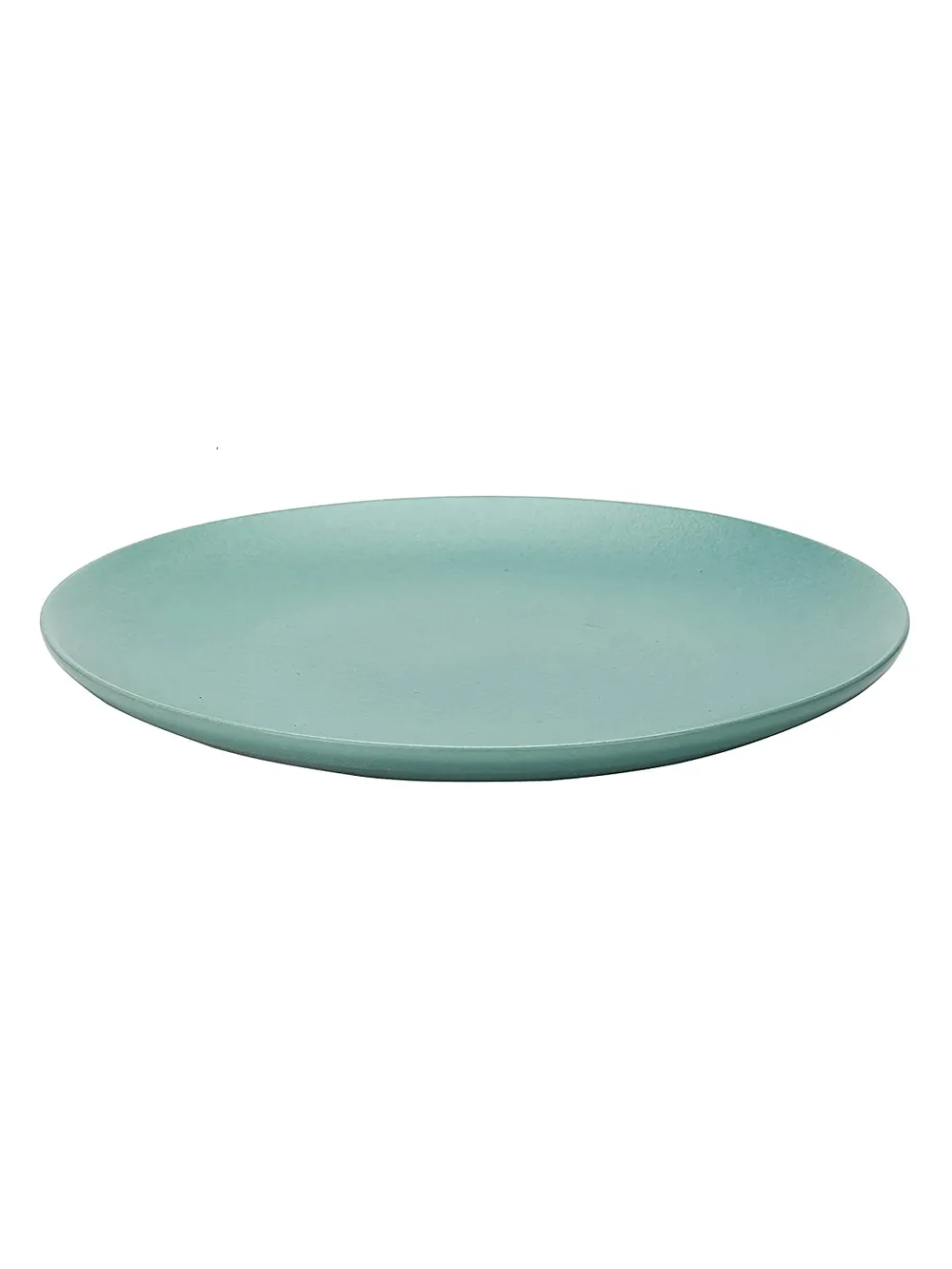 Handpainted Matte Mint Green Ceramic Dinner Plates Set Of 2