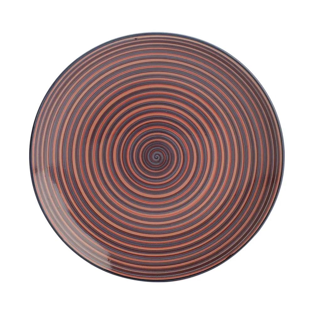Handpainted Red Ceramic Dinner Plates Set Of 2