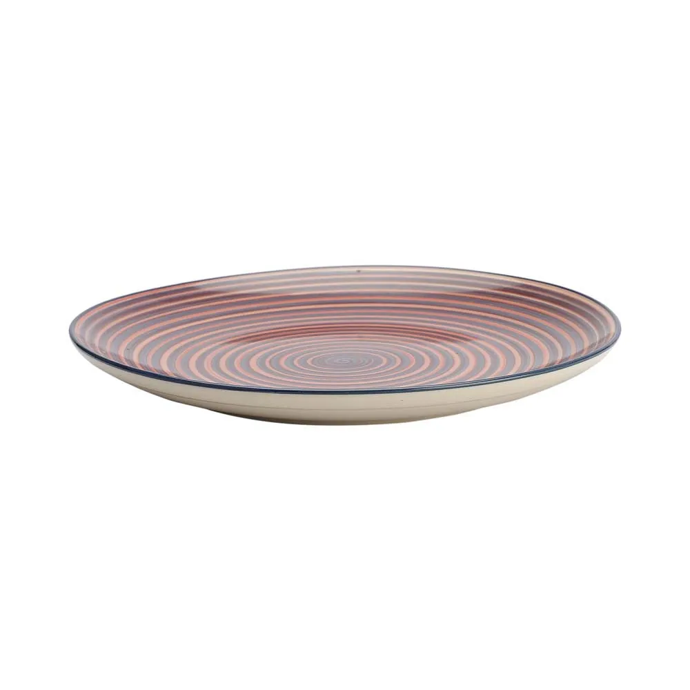 Handpainted Red Ceramic Dinner Plates Set Of 2