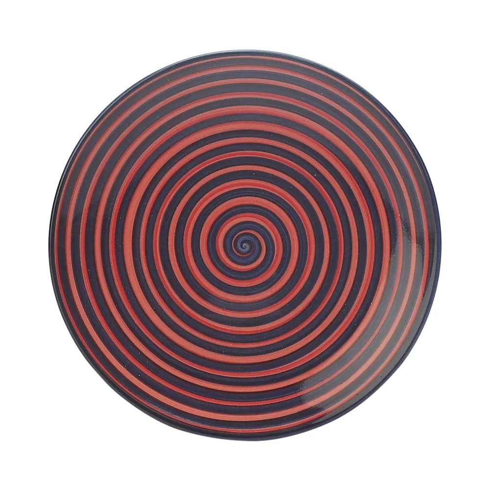 Handpainted Red Serving Plate with Serving Bowl Dinnerware Set