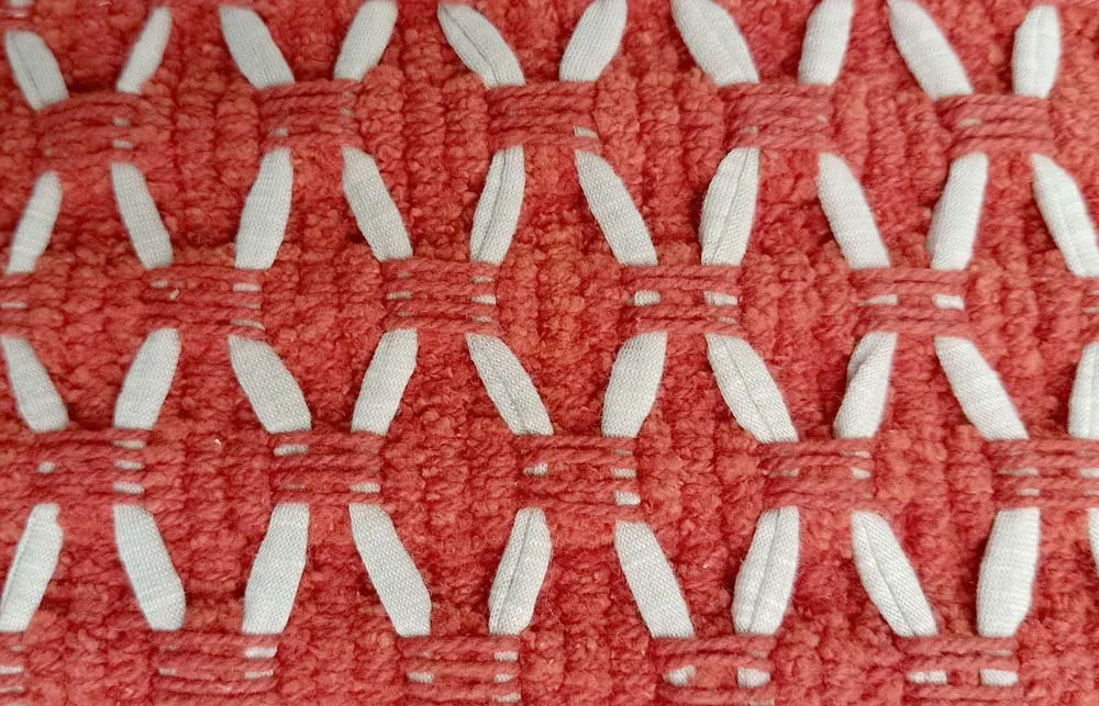 Handwoven Cotton Chindi Red Cushion Cover