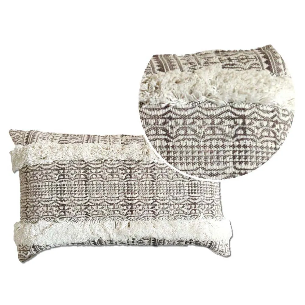 Handwoven Designer Beige Cushion Cover