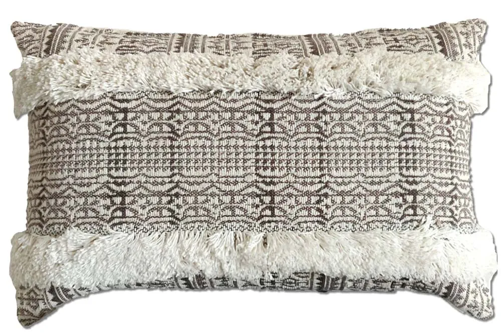 Handwoven Designer Beige Cushion Cover