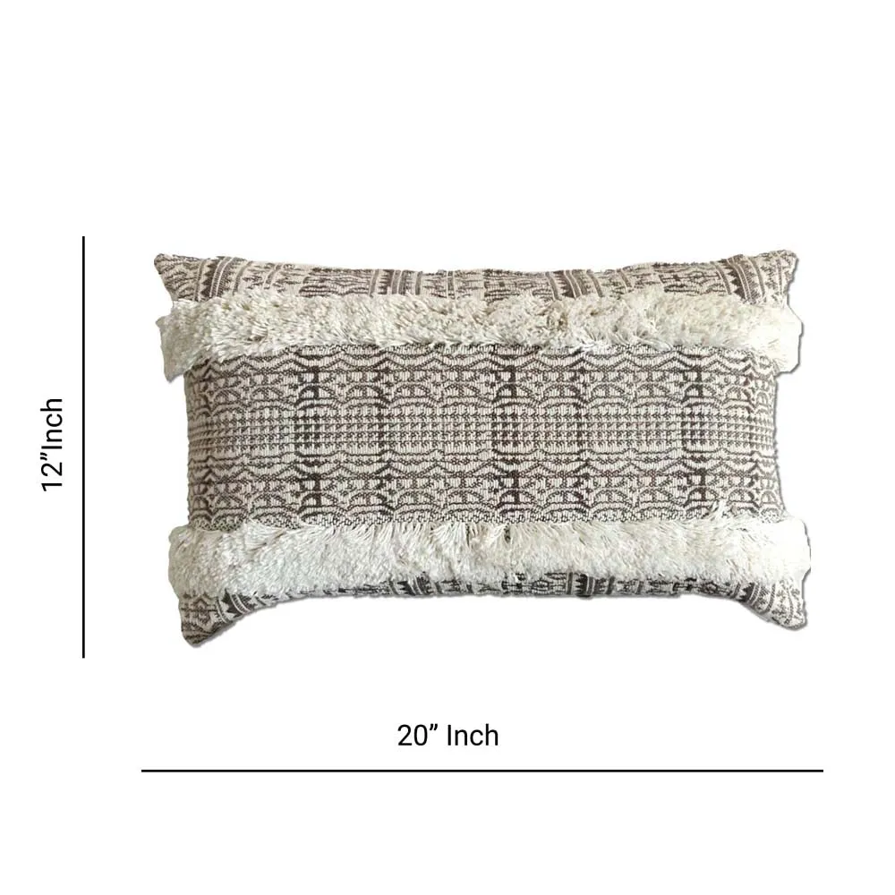 Handwoven Designer Beige Cushion Cover