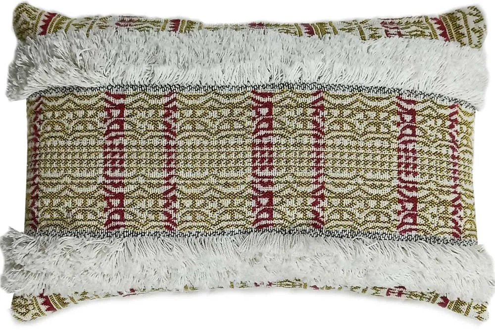 Handwoven Designer Green Cushion Cover