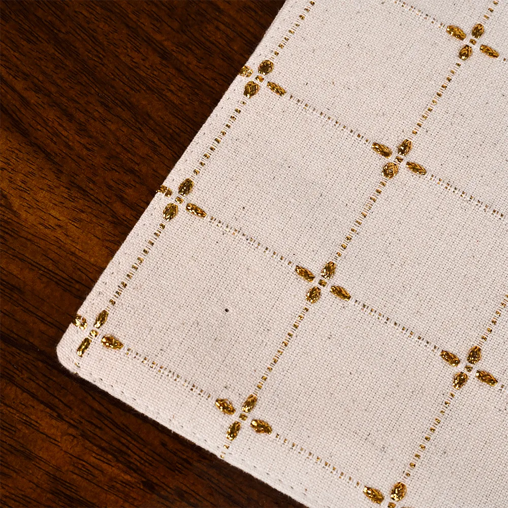 Handwoven Gold Premium Cotton Placemats Set Of 6