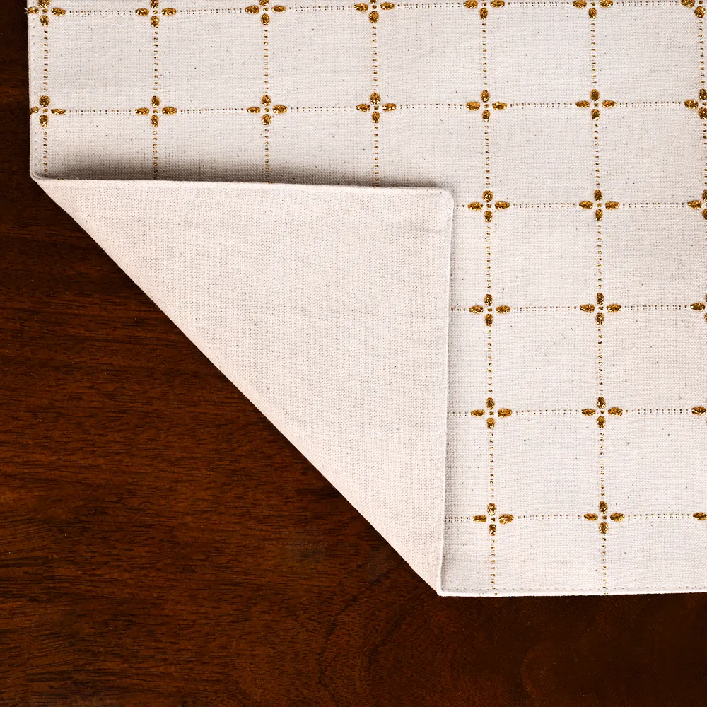 Handwoven Gold Premium Cotton Placemats Set Of 6
