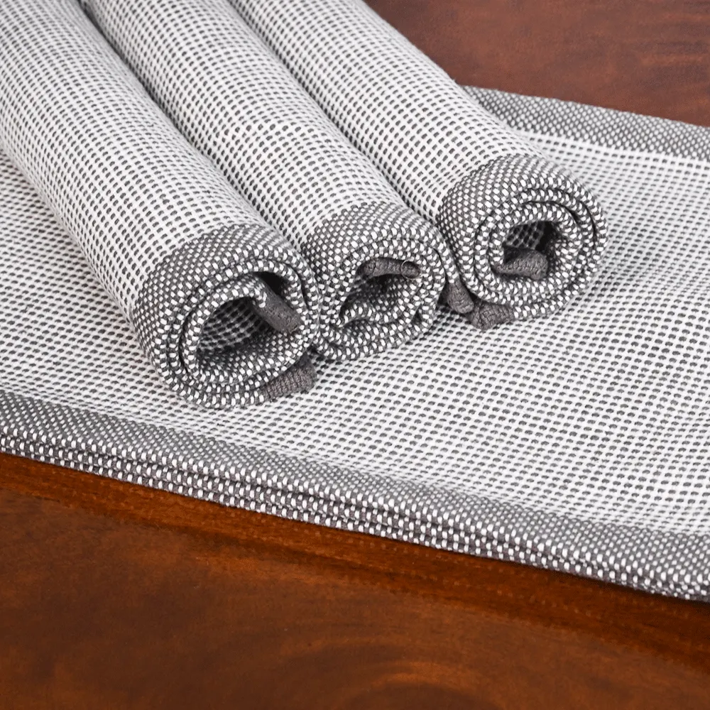 Handwoven Grey Premium Cotton Placemats Set Of 6